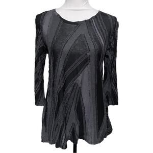 Simply Vera Vera Wang 3/4 Sleeve Textured Mixed Media Blouse Women’s Small